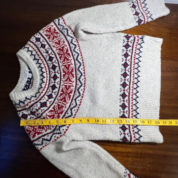 J.Crew Fair Isle Speckled Chunky Sweater Wool Preppy Christmas Kids 8 Medium - Picture 8 of 9
